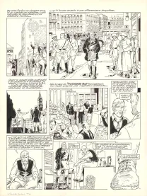 Black and white original page, Louis la Guigne, Le jour des faucons (T.4), Jean-Paul Dethorey