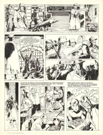 Black and white original page, Louis la Guigne, Le jour des faucons (T.4), Jean-Paul Dethorey