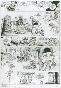 Black and white original page, Vauriens, Dame Brèche-Dent (T.2), Laurent Cagniat