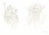 Black and white illustration, Féerie, Dark fantasy, Adrian Smith