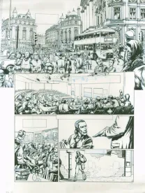 Planche noir et blanc, Une balle dans la tête, Angus (T.1),  Jef