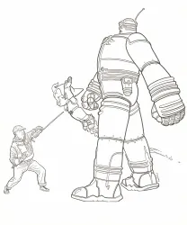 Illustration noir et blanc, Geof Darrow
