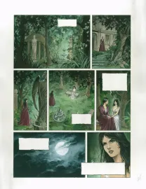 Colored original page, Les Passants du clair de lune, Le chant du bouc (T.2), Laurent Paturaud