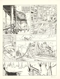 Black and white original page, Le Cadet des Soupetard, La boucholeuse (T.2), Olivier Berlion