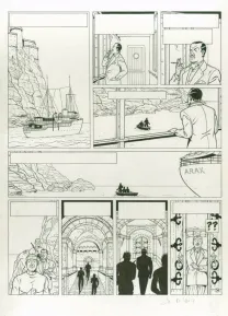 Planche noir et blanc, Blake et Mortimer, La Malédiction des trente deniers - Tome un (T.19), Chantal De Spiegeleer