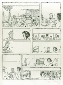 Planche noir et blanc, Blake et Mortimer, La Malédiction des trente deniers - Tome un (T.19), Chantal De Spiegeleer