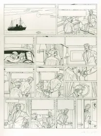 Planche noir et blanc, Blake et Mortimer, La Malédiction des trente deniers - Tome un (T.19), Chantal De Spiegeleer
