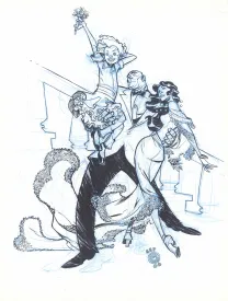 Black and white illustration, Eric Canete