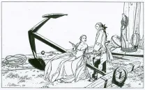 Black and white illustration, L'Épervier, Patrice Pellerin