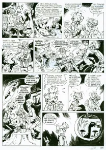 Black and white original page, Spirou et Fantasio, Alerte aux Zorkons (T.51),  Yoann
