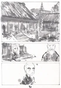 Black and white original page, La Voie de la sagesse, Le printemps de poussière (T.1), An Ji