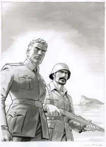 Black and white illustration, WW 2.2, Opération Félix (T.2), Marcial Toledano