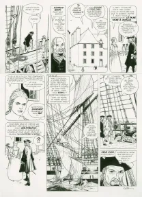 Planche noir et blanc, L'Épervier, Corsaire du Roy (T.8), Patrice Pellerin