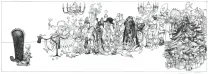 Illustration noir et blanc, L'Étrange Réveillon, Lionel Richerand