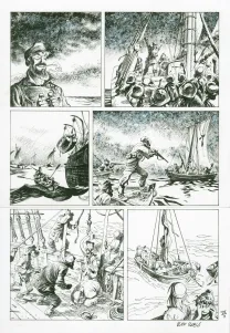 Planche noir et blanc, Le Loup des mers,  Riff Reb's