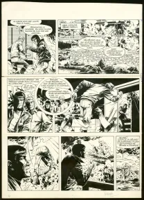 Black and white original page, Bob Morane, L'Œil du samouraï (T.17), William Vance