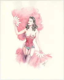 Colored illustration, Pin-up Art, Maly Siri