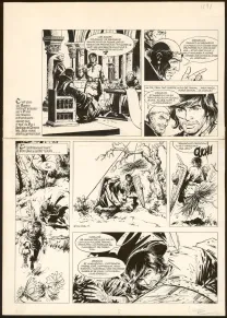 Planche noir et blanc, Ramiro, L'Inconnue du Puy – inédit, William Vance