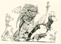 Illustration noir et blanc, Dans la forêt, Lionel Richerand