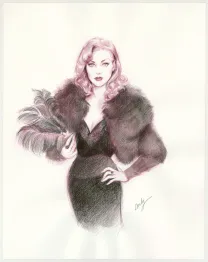 Colored illustration, Pin-up Art, Maly Siri
