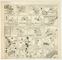 Planche noir et blanc, Pif le chien,  Rmas