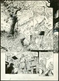 Black and white original page, Légende, L'Enfant loup (T.1), Yves Swolfs