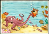 Colored illustration, Mini-Loup, Philippe Matter