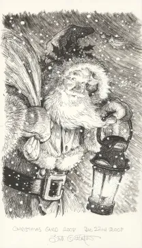Black and white illustration, Scott Gustafson