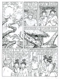 Black and white original page, Adler, La Jungle rouge (T.7), René Sterne