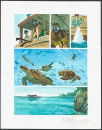 Colored original page, Le Maître des Crocodiles , Jean Denis Pendanx