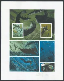 Colored original page, Le Maître des Crocodiles , Jean Denis Pendanx