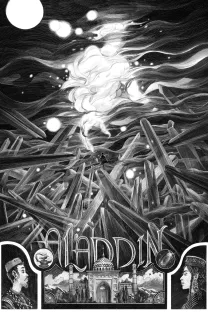 Black and white illustration, Nicolas Delort