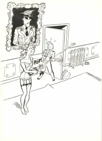 Illustration noir et blanc, Une Aventure de Spirou et Fantasio, Le Groom vert-de-gris (T.5), Olivier Schwartz