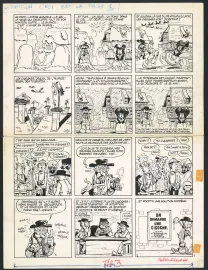 Black and white original page, Les Dingodossiers , Marcel Gotlib