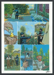 Colored original page, Monet, nomade de la lumière ,  Efa