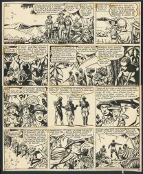 Planche noir et blanc, Tiger Joe, La Piste de l'Ivoire (T.2), Victor Hubinon