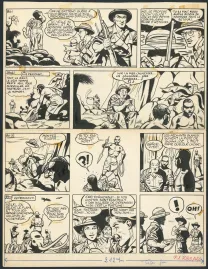 Black and white original page, Tiger Joe, La Piste de l'Ivoire (T.2), Victor Hubinon