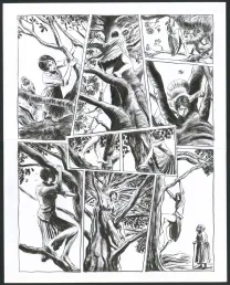 Black and white original page, Renée Stone (Une aventure de), Meurtre en Abyssinie (T.1), Clément Oubrerie