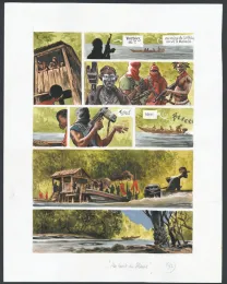 Colored original page, Le Maître des Crocodiles , Jean Denis Pendanx