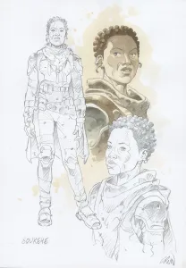 Colored illustration, On Mars, Les Solitaires (T.2),  Grun