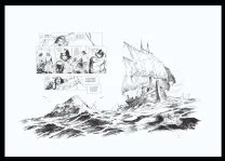 Black and white original page, Conan le Cimmérien, Chimères de fer dans la clarté lunaire (T.6), Virginie Augustin