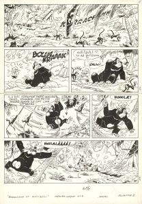 Black and white original page, Boulouloum et Guiliguili (Les jungles perdues) , S.O.S. jungle ! (T.4),  Mazel