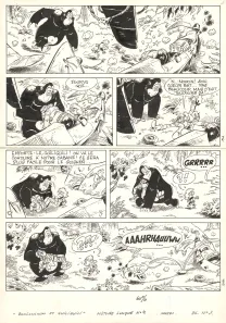 Black and white original page, Boulouloum et Guiliguili (Les jungles perdues) , S.O.S. jungle ! (T.4),  Mazel
