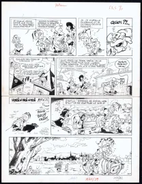 Planche noir et blanc, Les Mousquetaires, Câline et Calebasse Les Mousquetaires  (T.1),  Mazel