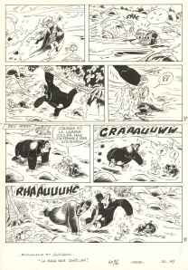 Black and white original page, Boulouloum et Guiliguili (Les jungles perdues) , La Saga des gorilles (T.5),  Mazel