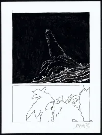 Black and white original page, Tout seul, Christophe Chabouté
