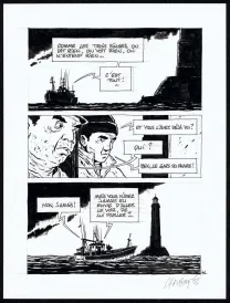 Black and white original page, Tout seul, Christophe Chabouté