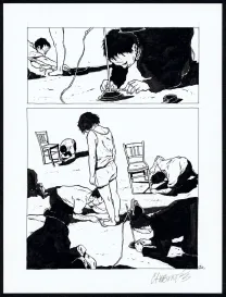 Planche noir et blanc, Tout seul, Christophe Chabouté