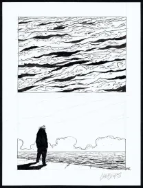 Black and white original page, Tout seul, Christophe Chabouté