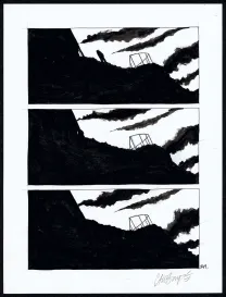 Black and white original page, Tout seul, Christophe Chabouté